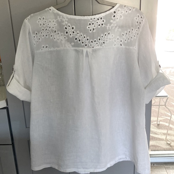 White linen button down blouse, size M - Picture 2 of 2